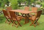 Wooden table and chairs garden