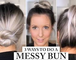 Image de Long Grey Hair Messy Bun