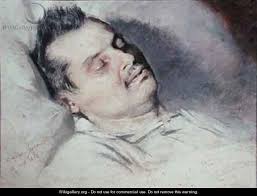 Honore de Balzac 1799-1850 on his Deathbed - Eugene Pierre Francois Giraud - painting1