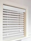 White wooden blinds