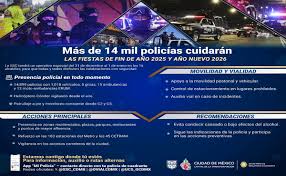 Vigilarán más de 14 mil policías fiestas de Fin de Año y Año Nuevo en la CDMX; reforzarán presencia policial en el Metro