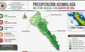 Alerta por lluvias intensas y riesgo de inundaciones en Sinaloa y Guasave: Protección Civil emite recomendaciones