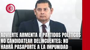 Advierte Armenta a partidos políticos no elegir como candidatos a delincuentes; “no habrá pasaporte a la impunidad”