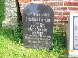 Grab von Friedrich Frerichs (08.12.1862-24.01.1928), Friedhof Horsten