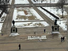 ‘Prosecute ICE’ sculpture at Minn. Capitol destroyed, Jake Lang arrested