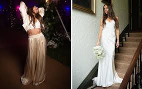 Mel C wears an Adidas tracksuit and a Victoria Beckham gown for her wedding