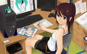 Resultat d'imatges de anime con pc