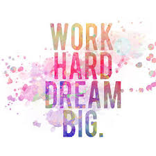 Work Hard, Dream Big Modern Watercolor from MadamePrint on Etsy via Relatably.com