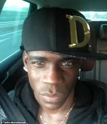Mario Blue Eyes! A Twitter exchange between Balotelli and Richards. Mario Baltotelli posted the picture below with the caption: &#39;What do u think? Ahahah&#39; - 1386950773416_lc_galleryImage_image001_png