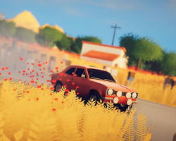 Imagem de Art of Rally gameplay screenshot showing different classic rally cars