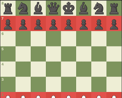 Image of chessboard with pieces in starting position