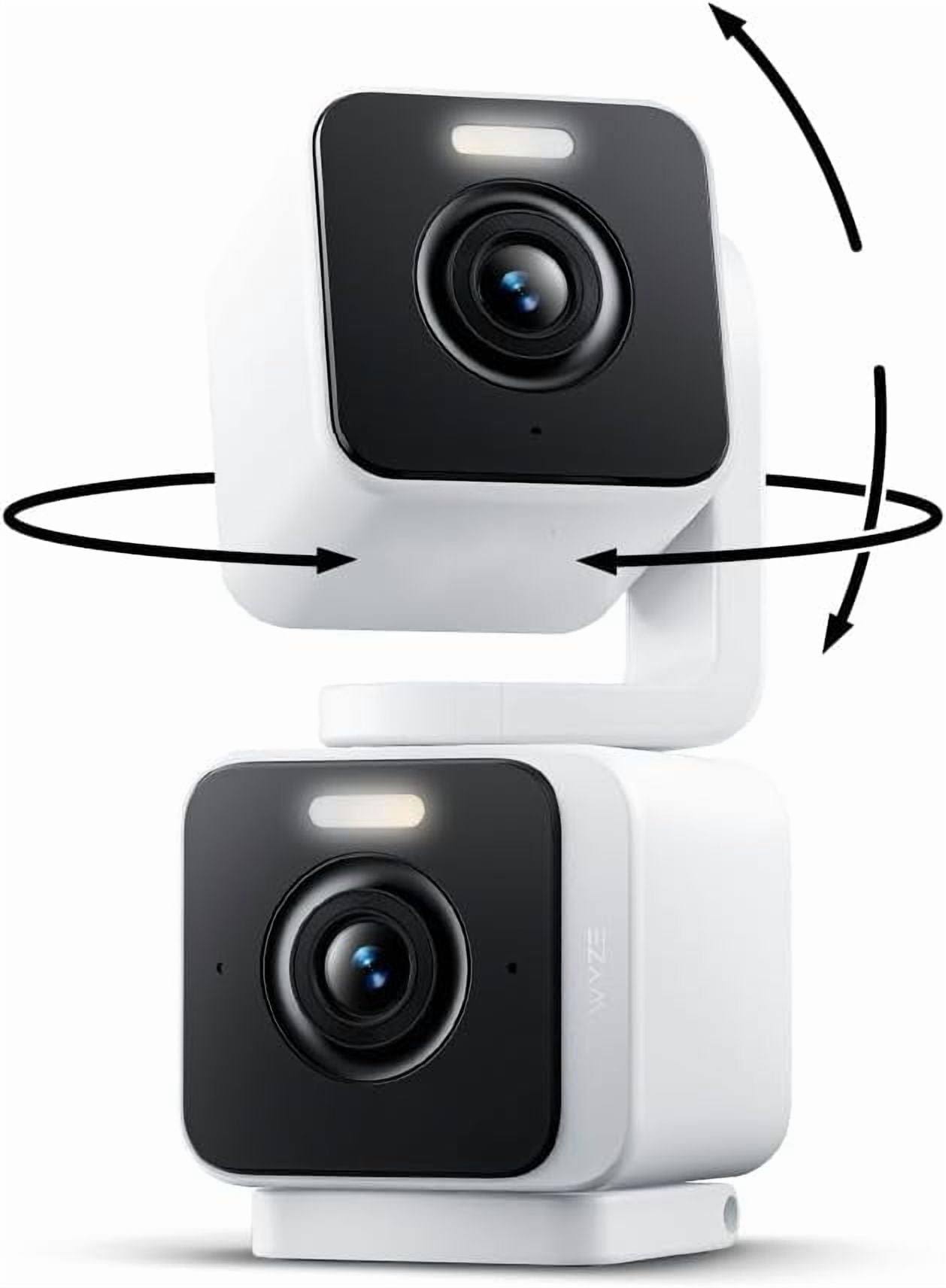 Wyze Duo Cam Pan Indoor/Outdoor Smart Security Camera 2K Ip65 360 Pan/Tilt with Color Night Vision and Spotlight
