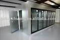 Walk in cooler with glass doors