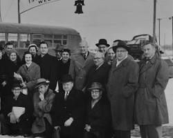 Image of Hungarian refugees arriving in the United States in 1956