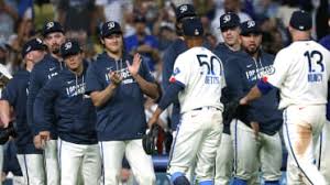 Los Angeles Dodgers celebrate securing a first-round playoff bye