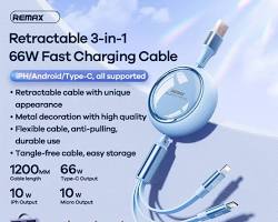 Cáp sạc nhanh 3 đầu rút Remax RCC029