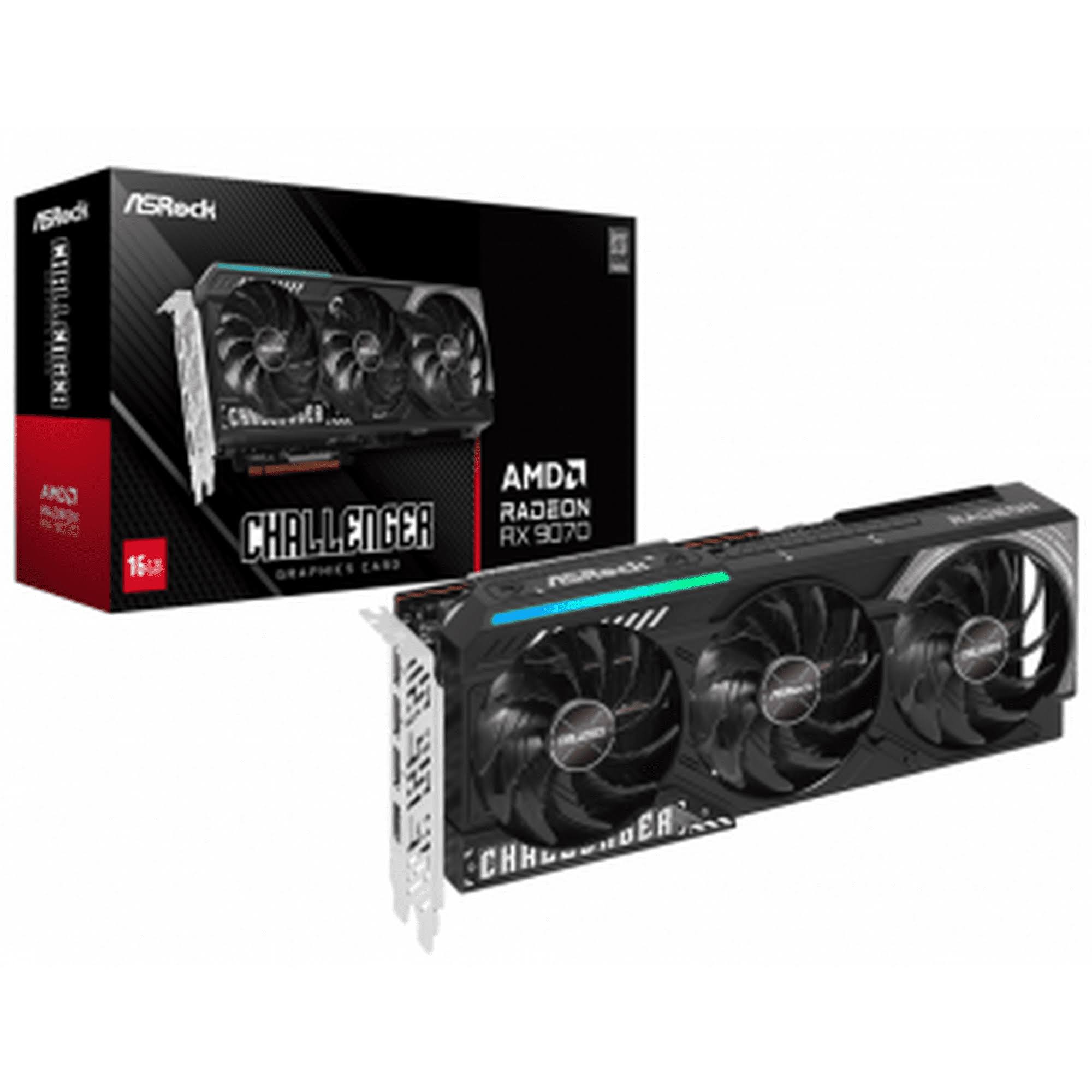 ASRock Challenger Radeon RX 9070 16GB GDDR6 PCI Express 5.0 Graphics Card