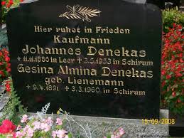 Grab von Johannes Denekas (11.11.1886-03.05.1953), Friedhof Weene