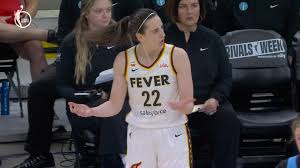 Caitlin Clark and Kelsey Mitchell celebrating during an Indiana Fever game