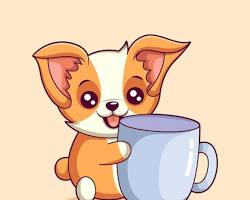 mug with a cute dog characterの画像