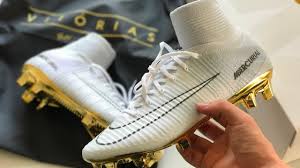 ronaldo new cleats white and gold