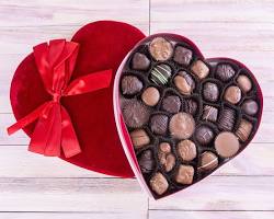 Image of heart shaped chocolate box