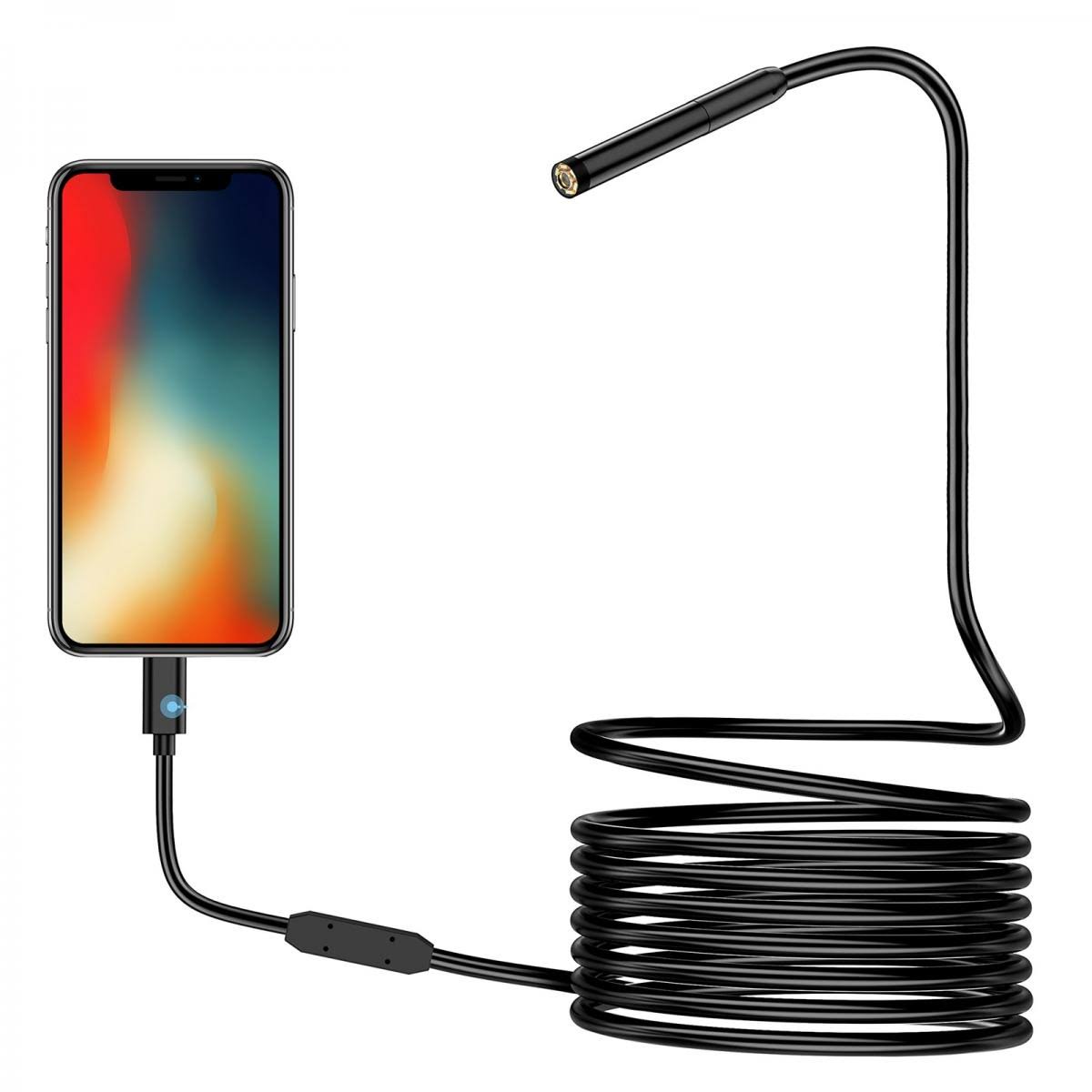 Industrial Pipeline Endoscope 8 LED Lights 8mm Lightning Interface Snake Camera for iPHONE14 13 12 11 X XR 8 7 6 Series IP67 Waterproof 5 Meters