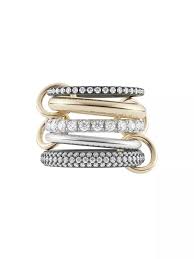 Shop Spinelli Kilcollin Galaxy Tri-Tone & Diamond 5-Link Leilani Ring | Saks Fifth Avenue