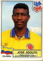 JOSE ADOLFO VALENCIA (COL). Sticker 66. Panini FIFA World Cup USA 1994 - 66