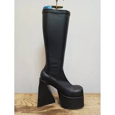 Vegan leather boots Naked Wolfe Black size 4 UK in Vegan leather - 47112171
