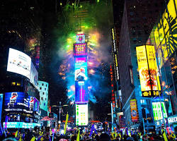 Image of New Year's Eve fireworks in Times Square, NYC