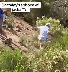 John Daly disappears into desert penalty area after bellyflop, compares it to an episode of 'Jackass'