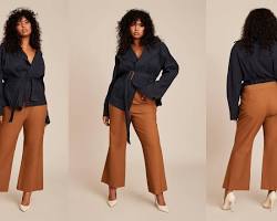 Image of woman wearing flared pants