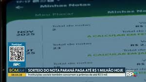 Sorteio do Nota Paraná distribui R$ 1 milhão no Paraná