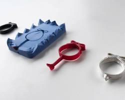 Image of 3D printed rubber mold for casting a silver ring