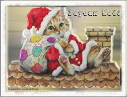 Résultat de recherche d'images pour "joyeux noel chat"
