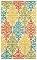 Turquoise and yellow area rug