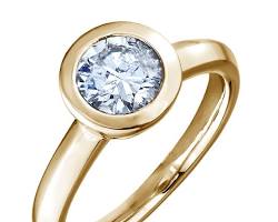 Image of 1 carat diamond yellow gold setting ring