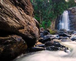 Image of Wayanad waterfalls in rain