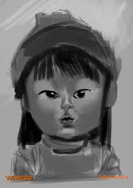 Painting the Girl Arale by Felipe Moreira Coutinho, ... - sketch2