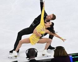 Image of Madison Chock and Evan Bates ice dancing 2026 Winter Olympics