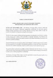 Foreign Ministry Announces Scholarships for Ghanaians!