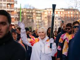Fraser Bullock running with the Olympic torch
