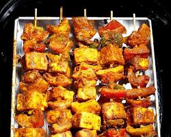 Paneer tikka cooked on stovetop