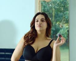female model wearing everyday full coverage wireless bra photo, AI generated