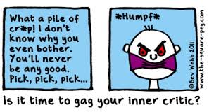 Image result for sticking your finger up at the inner critic
