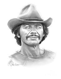 Charles Bronson Drawing by Murphy Elliott - Charles Bronson Fine Art Prints and Posters for Sale - charles-bronson-murphy-elliott