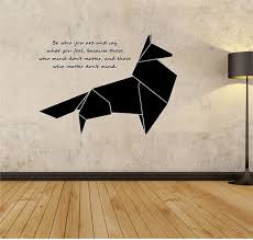 Origami Fox Geometric Vinyl Wall Decal Sticker by StateOfTheWall via Relatably.com