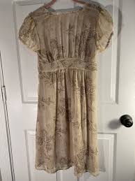 APT.9 tan 6 P short sleeve dress Neutral Puff Sleeve Baby