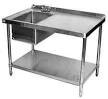 Stainless steel prep table with sink